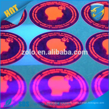 high quality strong adhesive PET plastic sticker label with invisible uv ink